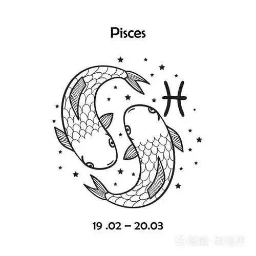 可爱的星座-双鱼座插画-正版商用图片0f846o-摄图新视界