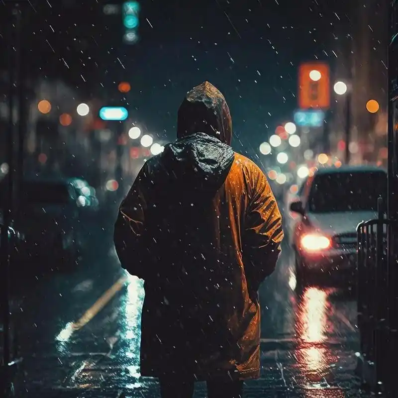 雨夜孤独的人 英文:lonely person in the rain 中文:雨夜孤独的人