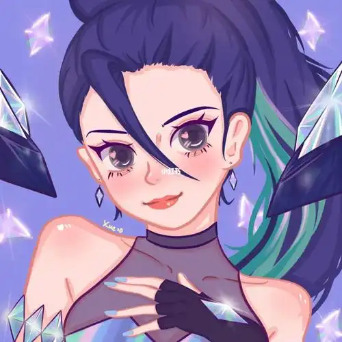 卡莎!_手机游戏_卡通头像_临摹_英雄联盟手游_兴趣爱好_绘画