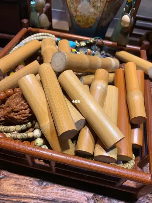 于谦同款实心玉竹手把件文玩玉竹