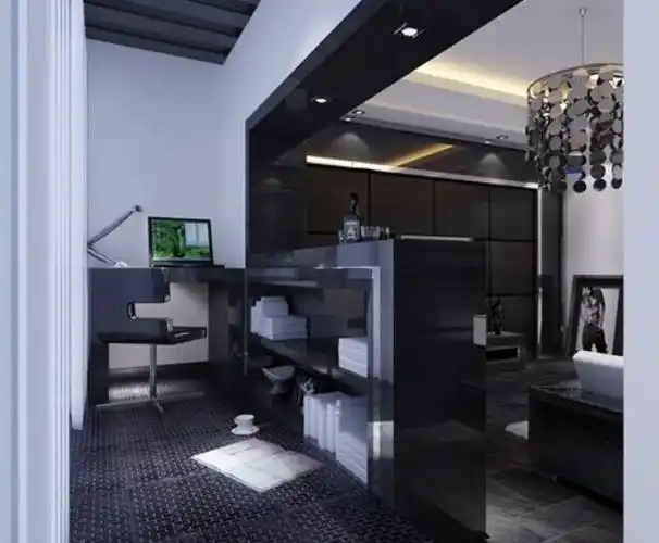 黑色烤漆玻璃背景墙效果图