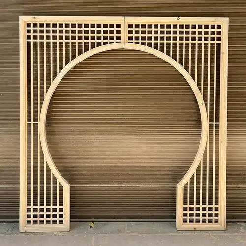 新品木雕仿古实木花格p月洞门中式装修月亮门客厅屏风隔断圆拱门