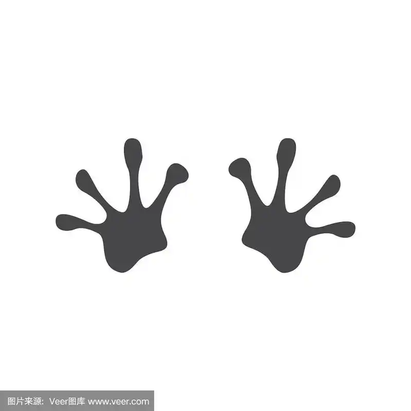 抽象青蛙足迹黑色平面图标