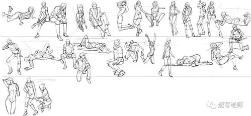 人体速写动态练习素材免费分享!
