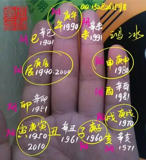 鸿冰教你六十甲子掌中快速记忆法