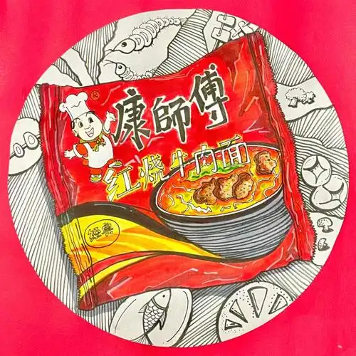 方便面写生创意画