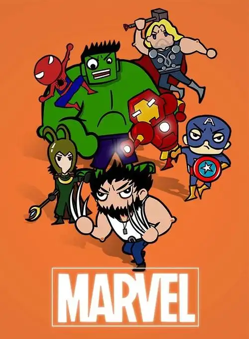 漫威英雄q版漫威复仇者联盟人物灭霸也呆萌可爱漫威卡通人物高清手机