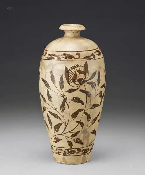 【元 磁州窑折枝花卉纹梅瓶】拍卖品_图片_价格_鉴赏_元代以前陶瓷