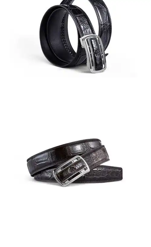 新款泰国鳄鱼皮皮带男真皮时尚休闲自动扣扣头鳄鱼皮腰带