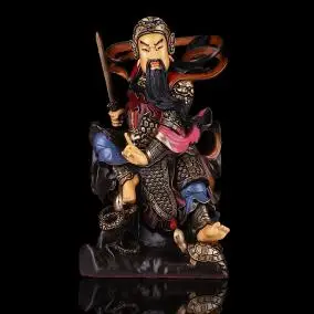 玄天上帝铜像 祥狮纯铜 祖师爷供奉真武大帝玄武大帝神像摆件