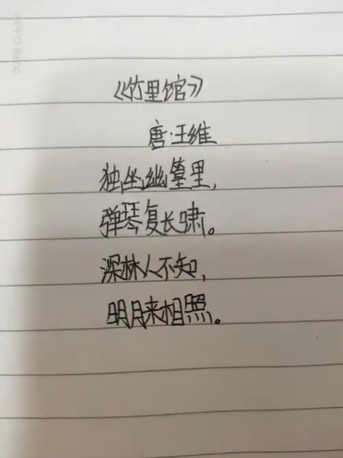 语文竹里馆练字