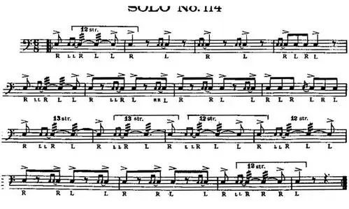 美国军鼓 solo no 111 115 爵士 鼓谱 简谱