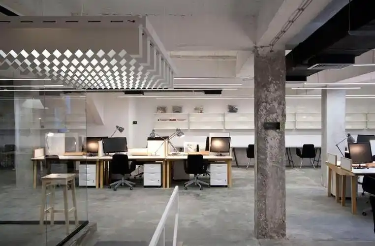 纯水泥风格办公室装修效果图