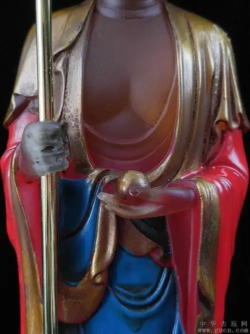 旧藏大明永乐年施古法琉璃地藏王佛像一尊