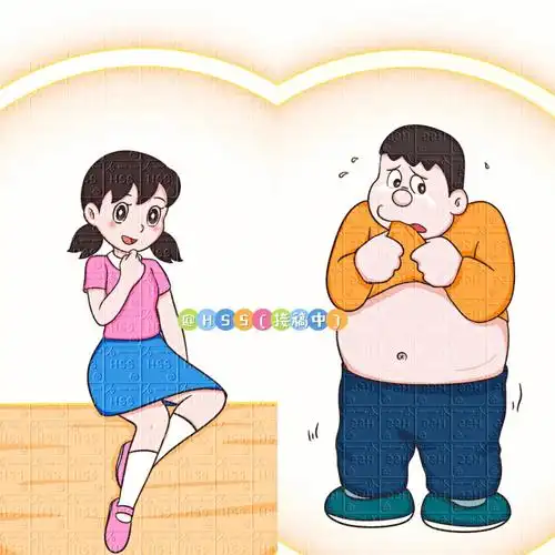 卡通头像  #头像约稿  #静香  #胖虎  #哆啦a梦  #哆啦a梦  #情侣