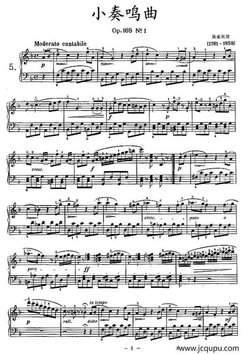 小奏鸣曲(op.168 no.1)简谱