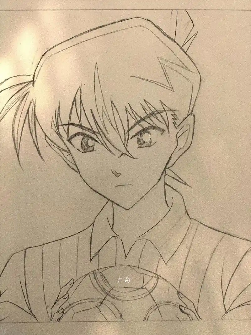 绘画过程 #手绘 #临摹 #工藤新一  - 抖音