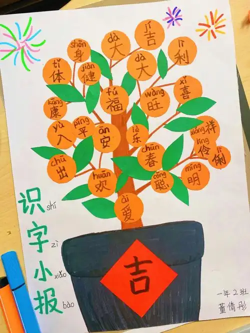一年级小学生识字小报