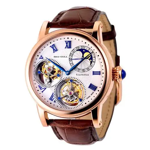 海鸥18k金手动手动双陀飞轮金表st8083ga国产腕表