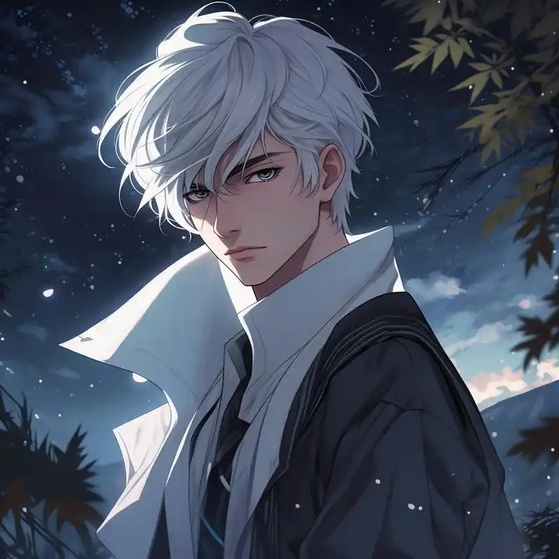 哇塞!这些二次元风格的白发帅哥头像简直太帅了!