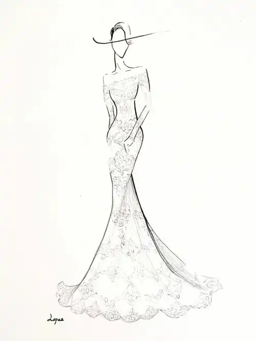 鱼尾蕾丝礼服裙婚礼的祝福