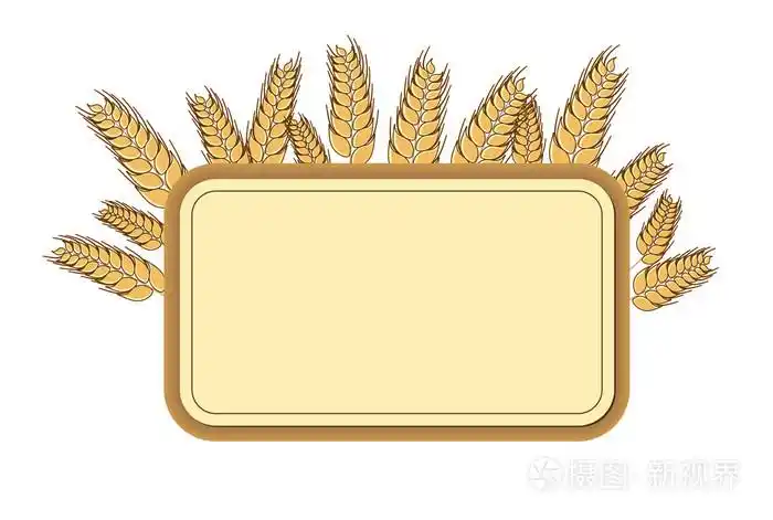 小麦框架设计元素矢量孤立的插图