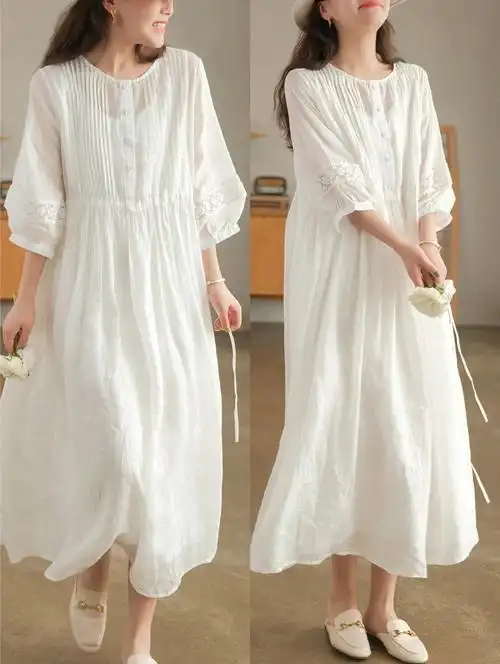 ootd白色连衣裙干净又纯粹的美好