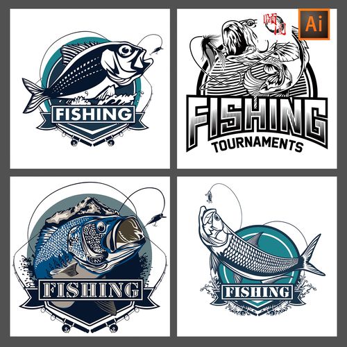钓鱼海钓鱼logo标志设计矢量设计素材