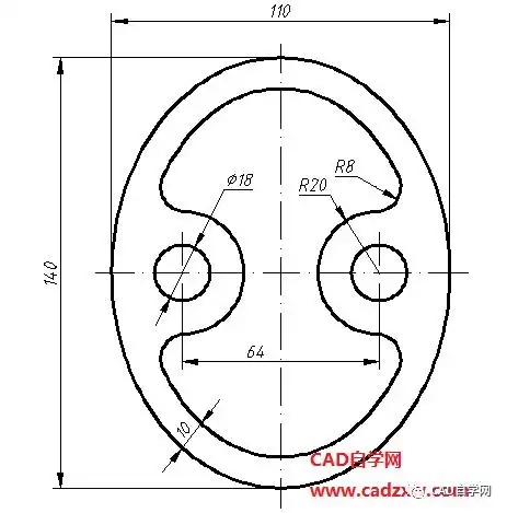 html(仅会员可下)绘图步骤:1,绘制如图辅助线;2,绘制椭圆;3,向内偏移
