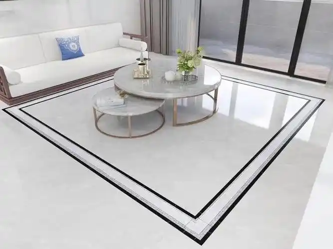 北欧灰色波导线客厅过道亮光波打线150*800 客厅拼花仿水刀钻石釉