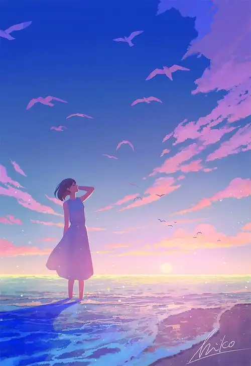 10张日系小清新人物插画