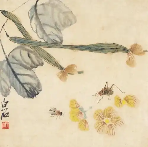0041   齐白石  丝瓜草虫