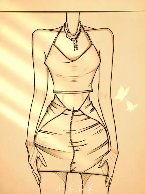 美女黑白简笔画绘画教程71附过程