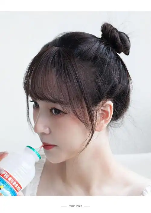 空气刘海假刘海女自然前额 日系真发无痕前额补发假发片 自然黑 小千