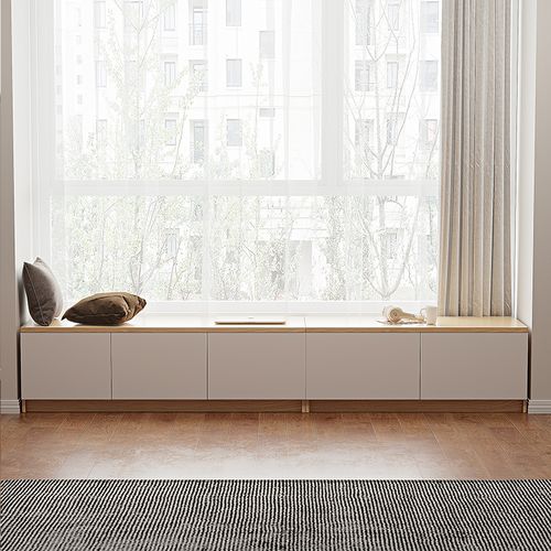 飘窗柜防晒阳台置物收纳柜可坐落地窗台柜上翻盖卧室储物柜小矮柜