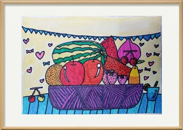 《果蔬乐园》儿童画优秀作品—————孟津县双语实验学校智慧课程