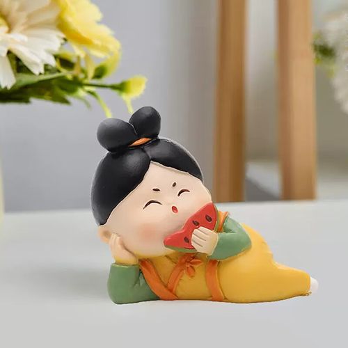 蔓森鑫国潮仕女可爱办公室电脑桌面摆件装饰品解压治愈女生手办玩偶