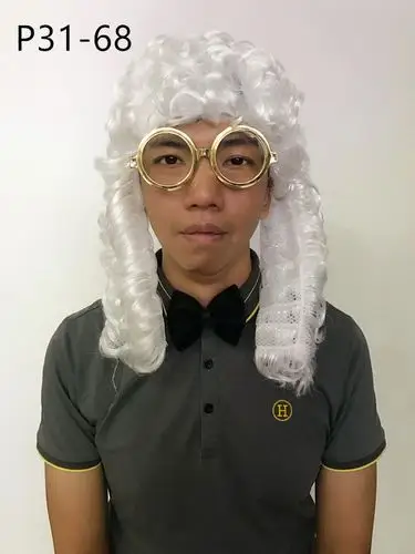 p31-68白色律师假发 律师假发法官假发 派对假发