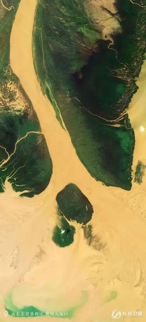 遥感星图这就是黄河九曲连环万里奔流