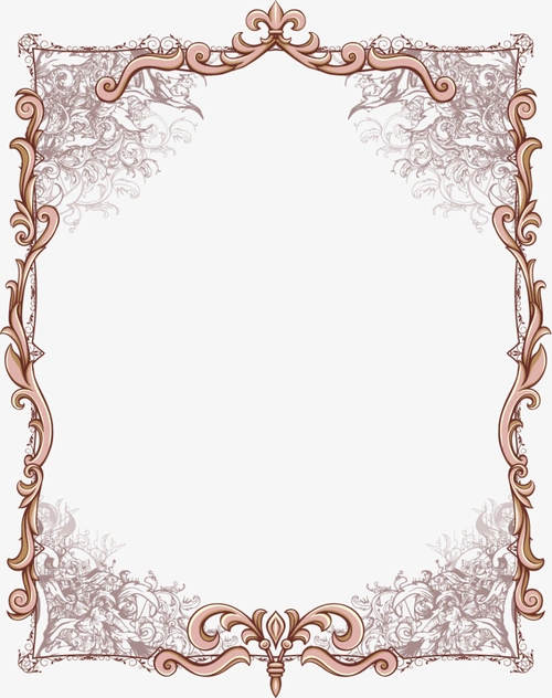 矢量手绘复古花纹边框