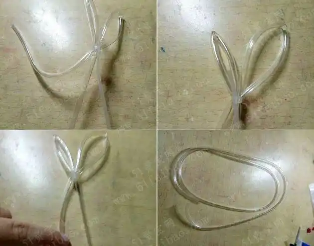 输液管手工编织作品:输液管编小兔子挂件