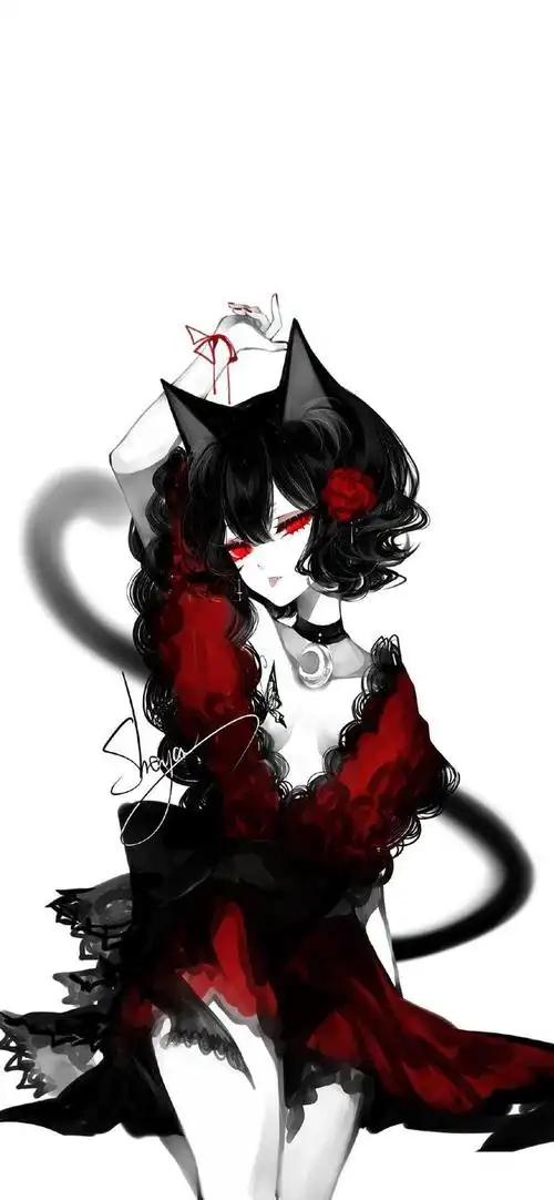 暗黑风格女生插画壁纸 是你喜欢的类型么 高清壁纸无水印