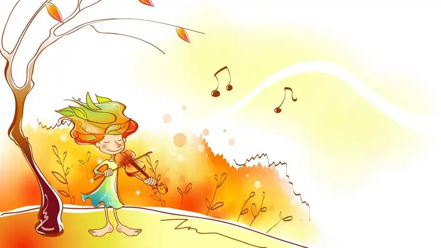 动漫,小提琴,卡通女孩,音乐,插画,美妙音乐壁纸