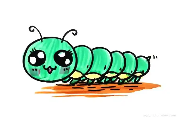 毛毛虫怎么画毛毛虫简笔画图片带颜色