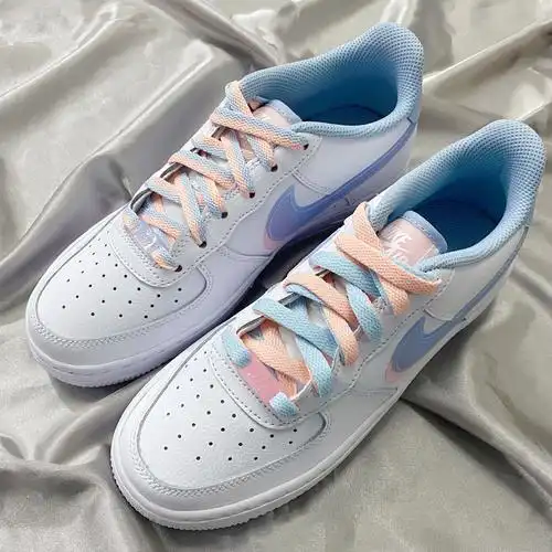 nikeairforce空军一号白粉蓝双女子休闲运动板鞋cw1574100板鞋