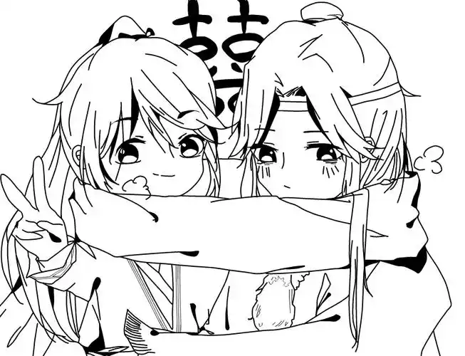 黑白线稿/橡皮章素材/动漫/魔道祖师/忘羡/腐