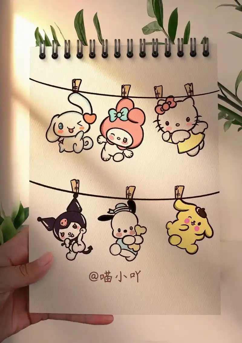 三丽鸥角色简笔画.快艾特你闺蜜来收小可爱啦#三丽鸥 #简笔画 - 抖音