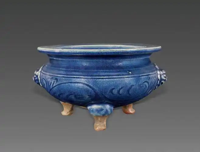【明代 蓝釉兽耳炉】拍卖品_图片_价格_鉴赏_明代单色釉瓷器_雅昌艺术