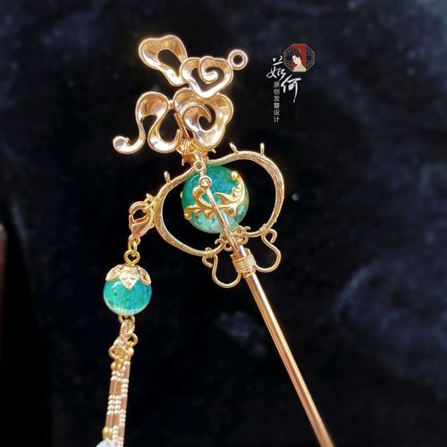 茹何手铜镀保色遇见神鹿发簪明制汉服古风头饰发饰