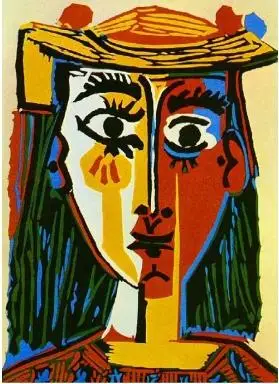 绘画大师毕加索画的人脸,给人的感觉就很夸张,很奇怪.